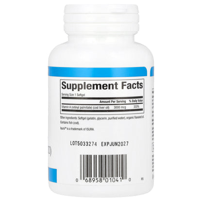 Natural Factors, Vitamin A, 3,000 mcg (10,000 IU), 180 Softgels