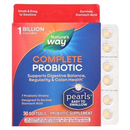 Nature's Way, Complete Probiotic Pearls, 1 Billion CFU, 30 Softgels