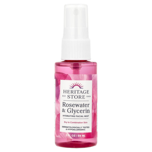 Heritage Store, Rosewater & Glycerin, Hydrating Facial Mist, 2 fl oz (59 ml)