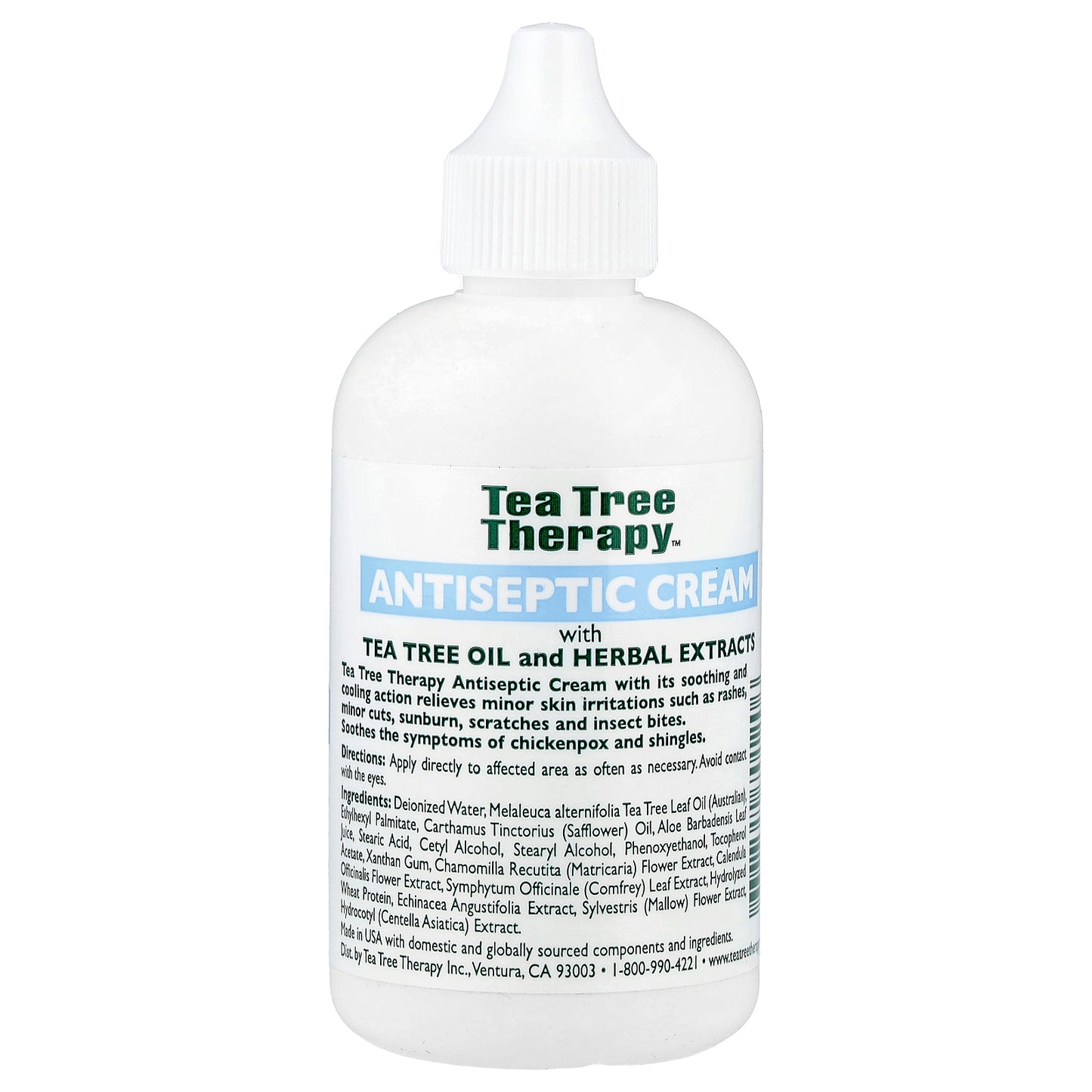 Tea Tree Therapy, Antiseptic Cream, With Tea Tree Oil and Herbal Extracts, 4 fl oz (118 ml)