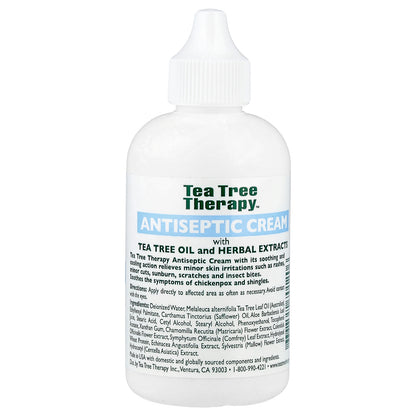 Tea Tree Therapy, Antiseptic Cream, With Tea Tree Oil and Herbal Extracts, 4 fl oz (118 ml)
