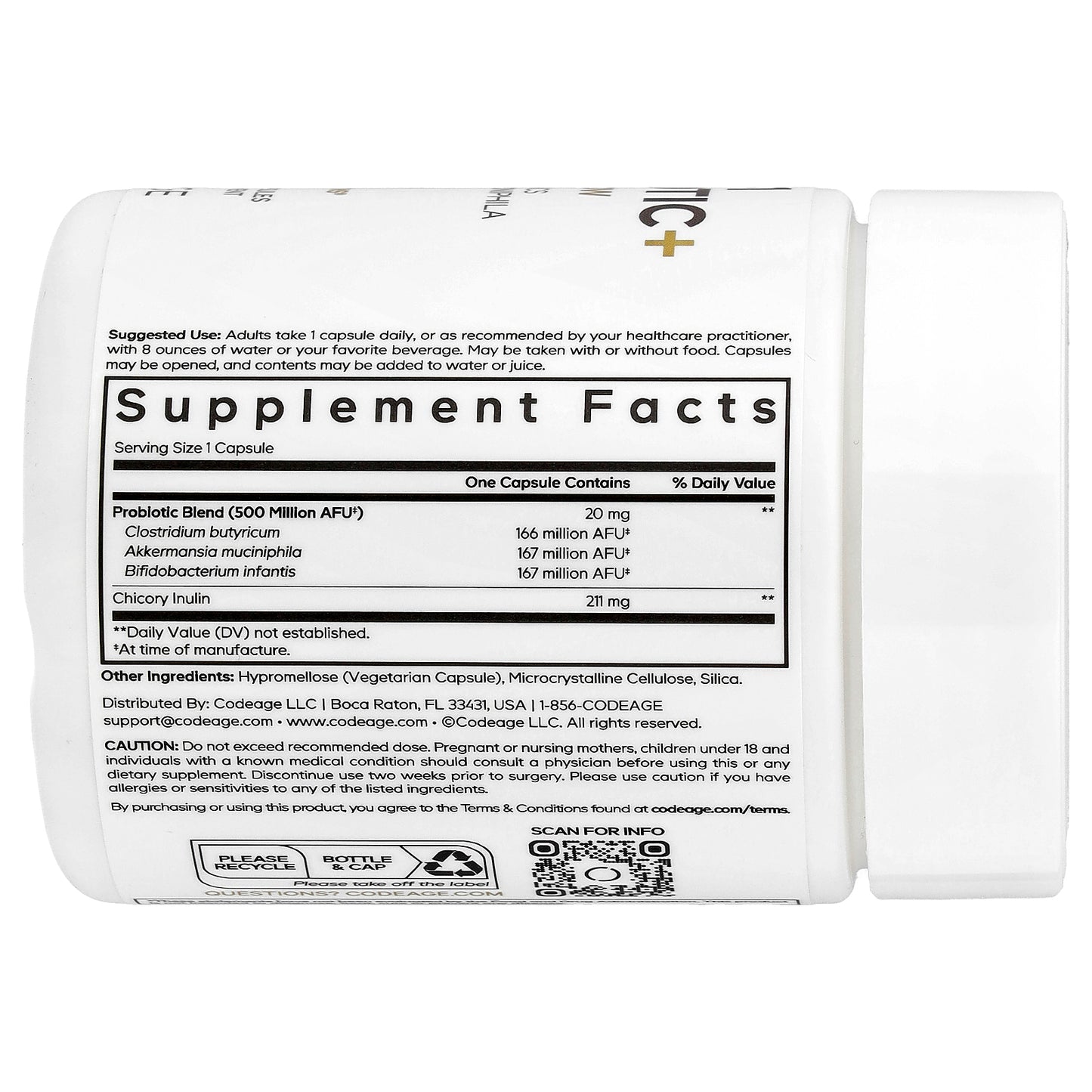 Codeage, GLP-1 Probiotic+, 90 Vegetable Capsules