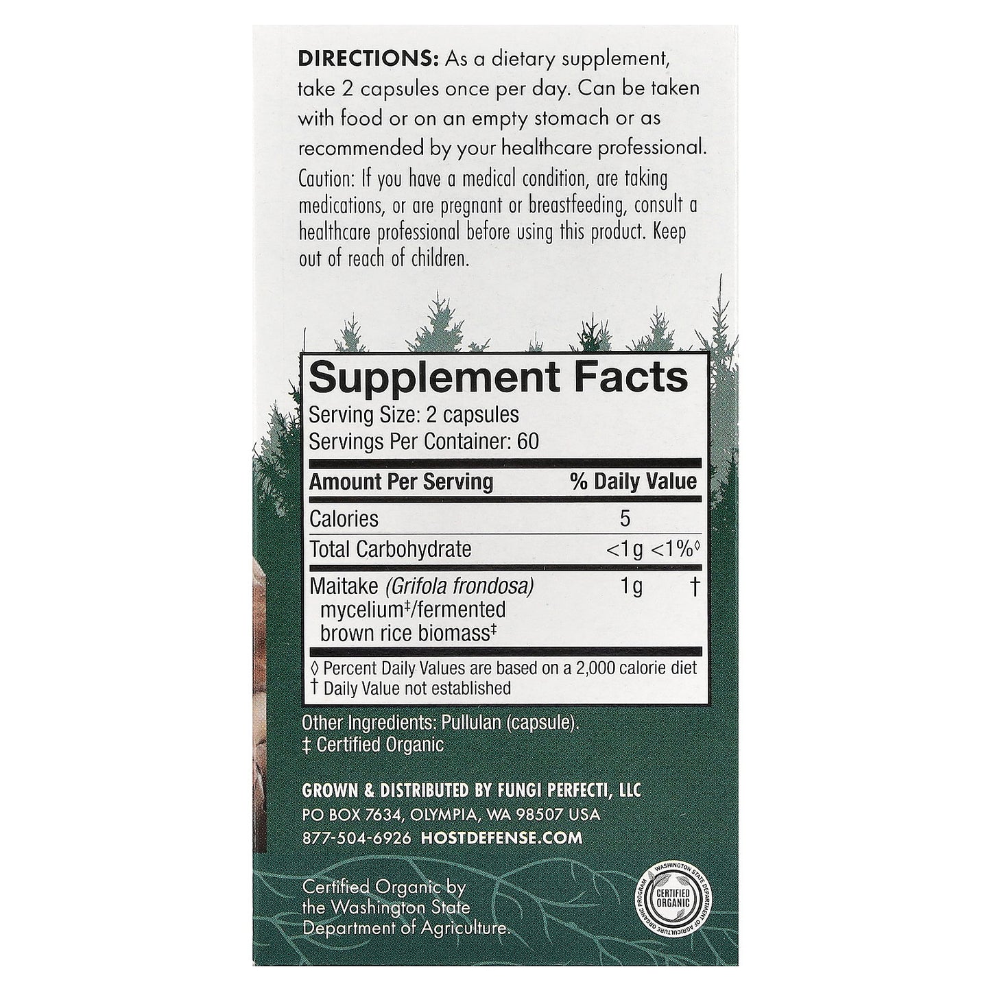 Host Defense, Mushrooms™, Maitake, 120 Capsules (0.5 g per Capsule)