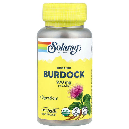 Solaray, Organic Burdock, 100 Organic Capsules (485 mg per Capsule)
