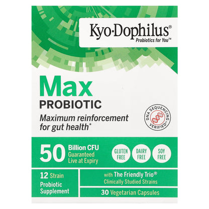 Kyolic, Kyo-Dophilus®, Max Probiotic, 50 Billion CFU, 30 Vegetarian Capsules