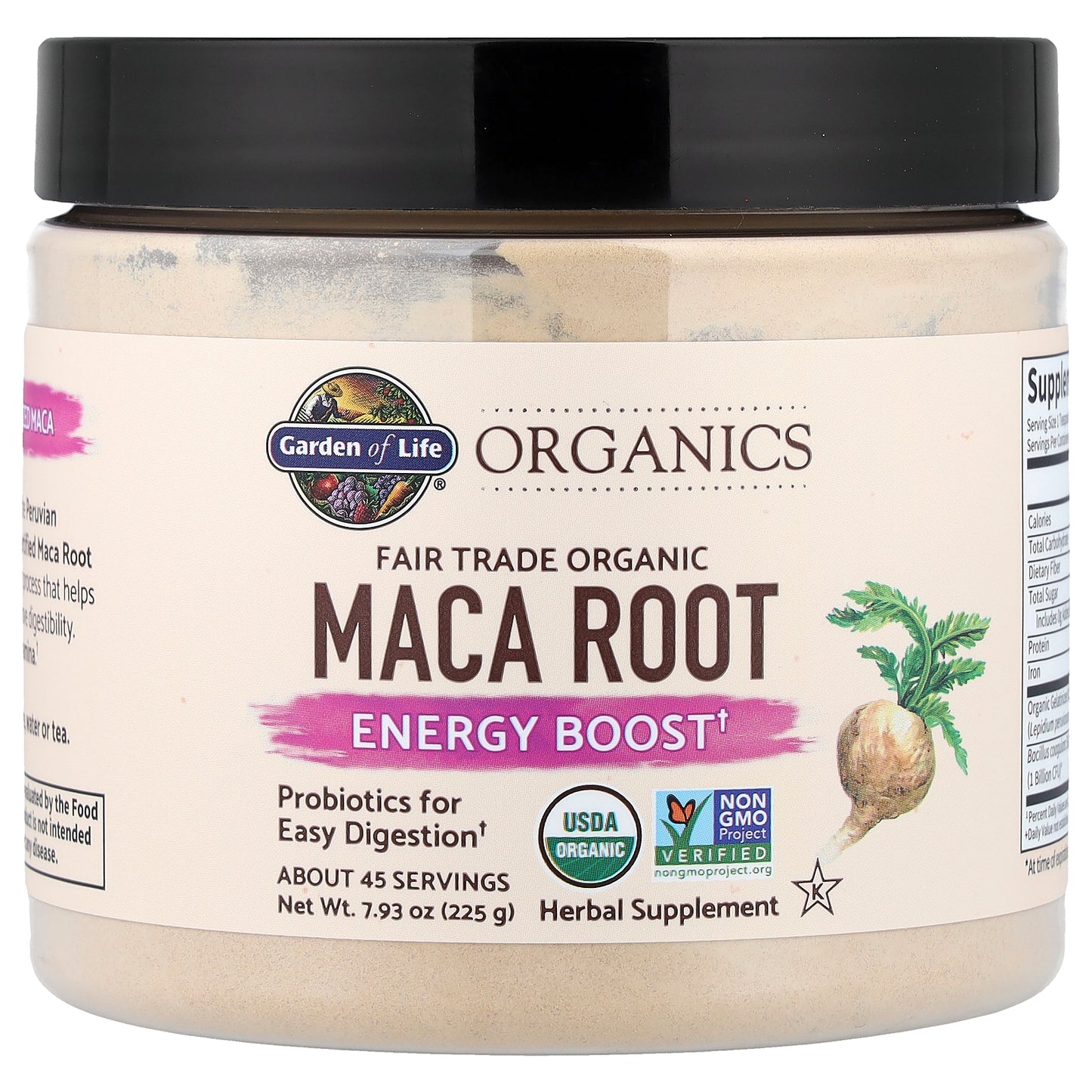 Garden of Life, Organics, Fair Trade Organic Maca Root, Energy Boost, 7.93 oz (225 g)