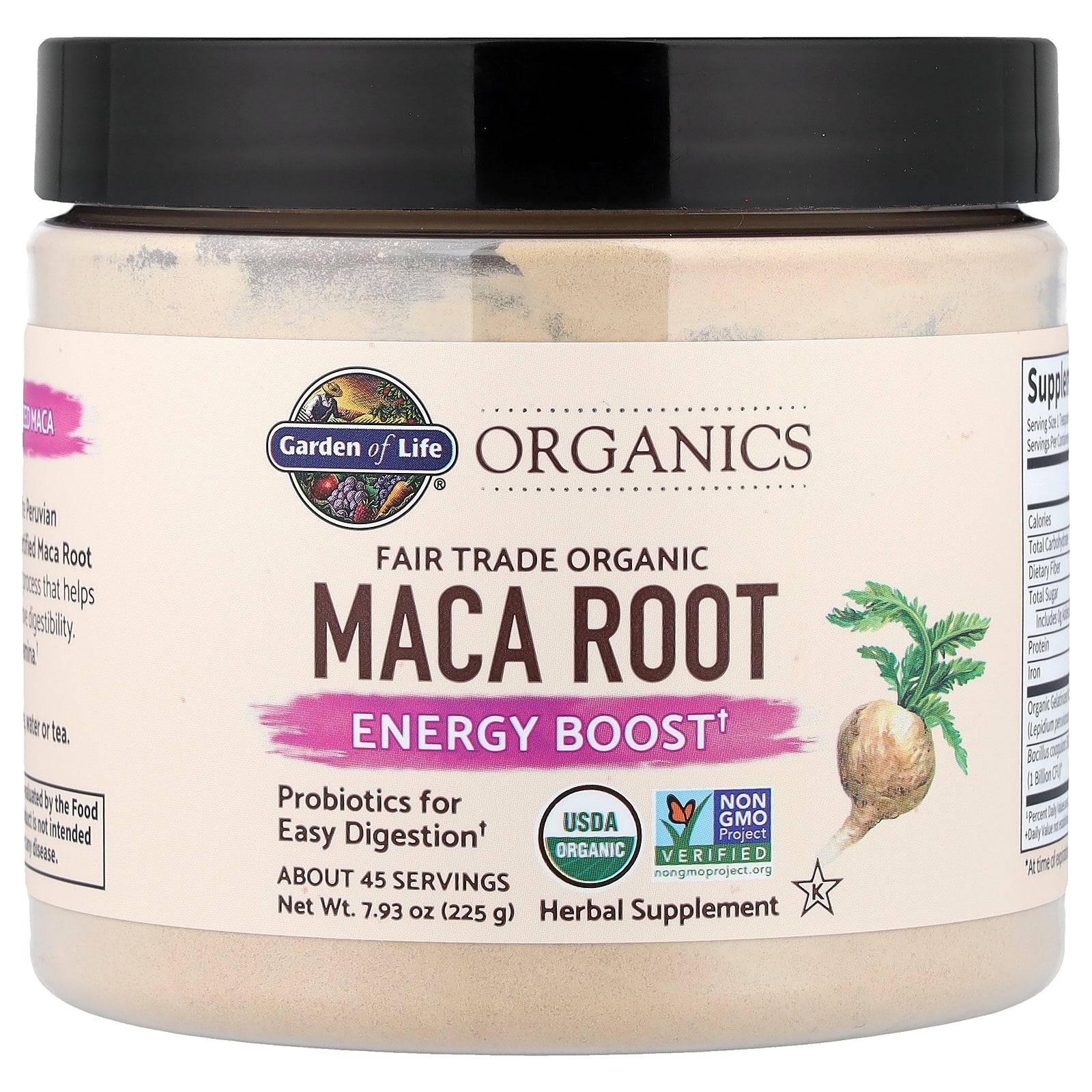 Garden of Life, Organics, Fair Trade Organic Maca Root, Energy Boost, 7.93 oz (225 g)