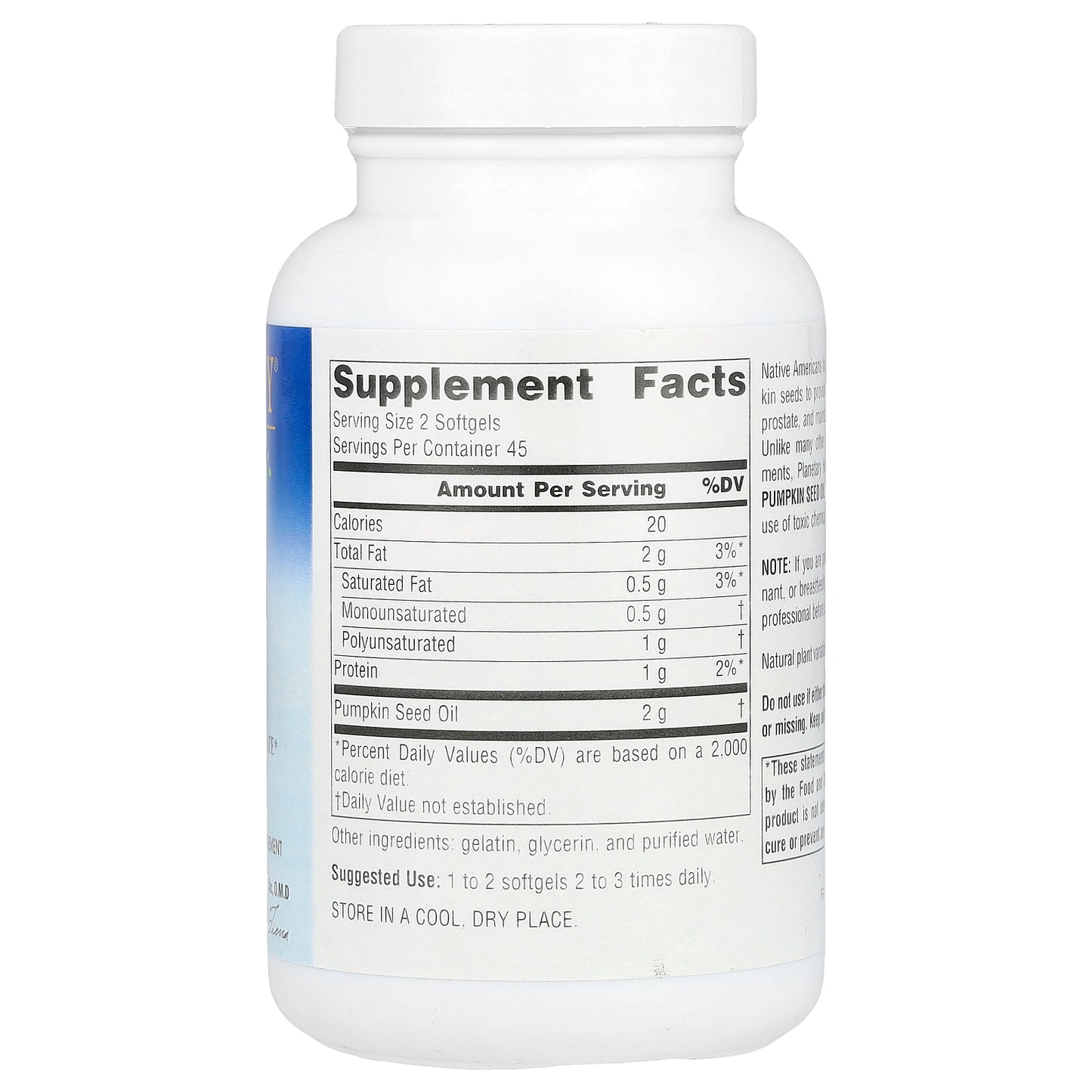 Planetary Herbals, Full Spectrum™ Pumpkin Seed Oil, 1,000 mg, 90 Softgels