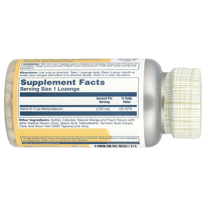 Solaray, Methyl B-12 Lozenges, Natural Mango Peach, 2,500 mcg, 60 Lozenges