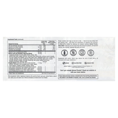 NaturesPlus, Animal Parade Gold, Children's Chewable Multivitamin Supplement, Cherry, 60 Animal-Shaped Tablets