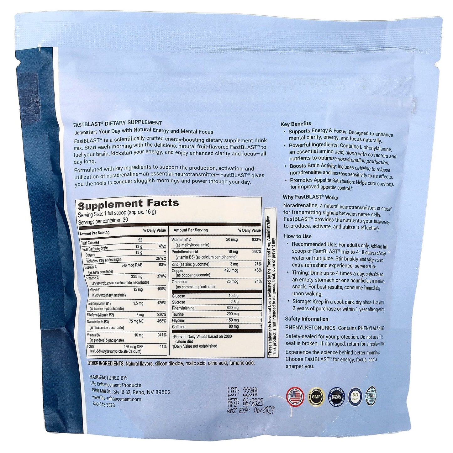 Life Enhancement, FastBLAST™, 480 g