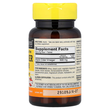Mason Natural, Apple Cider Vinegar, 100 Tablets (500 mg per Tablet)
