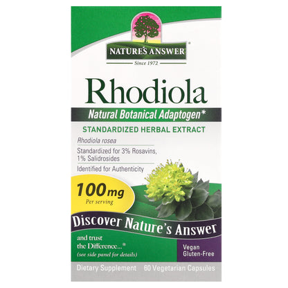 Nature's Answer, Rhodiola, 100 mg, 60 Vegetarian Capsules