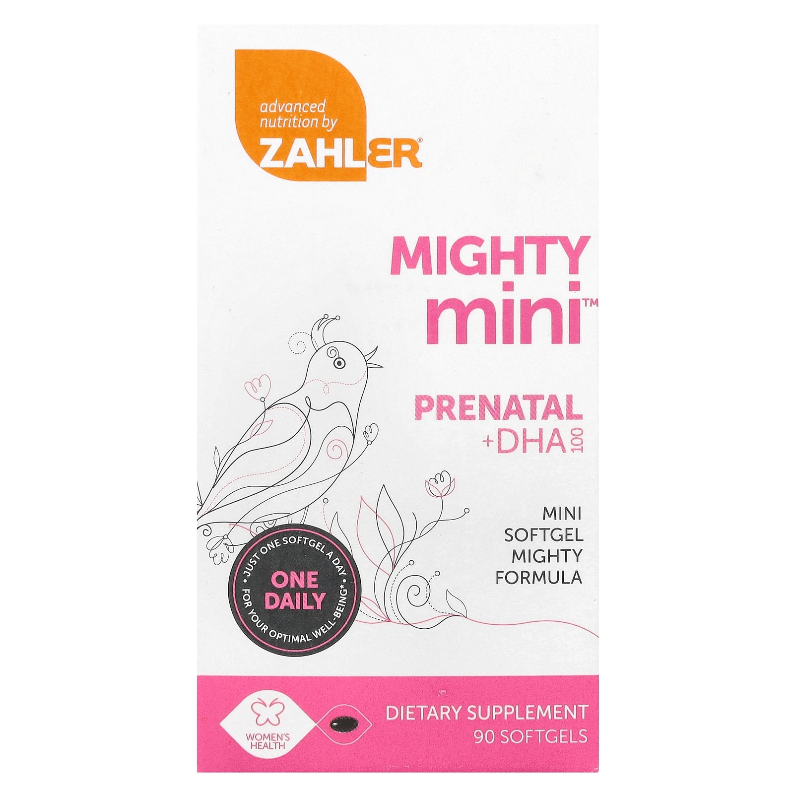 Zahler, Mighty Mini™ Prenatal + DHA, 90 Softgels