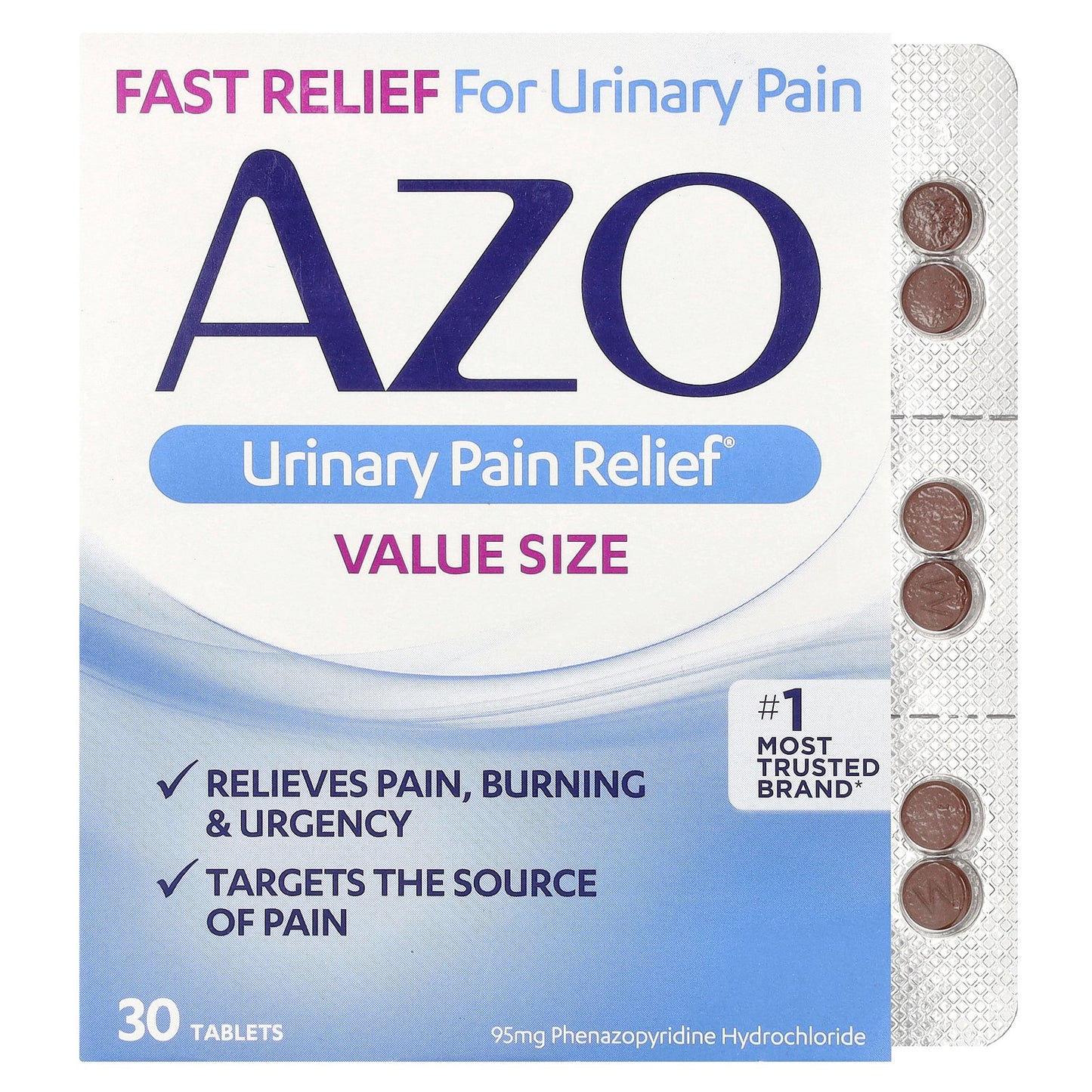 AZO, Urinary Pain Relief®, 95 mg , 30 Tablets