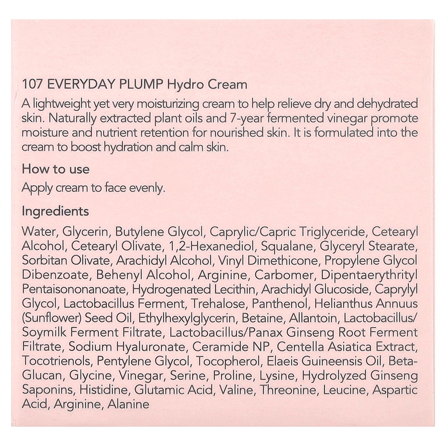 107 Beauty, Everyday Plump, Hydro Cream, 1.7 fl oz (50 ml)