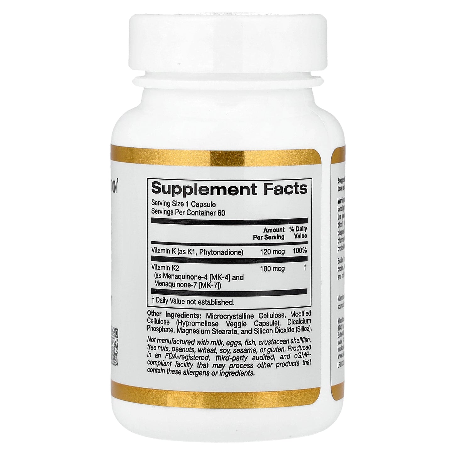 California Gold Nutrition, Vitamin K Complex, 60 Veggie Capsules
