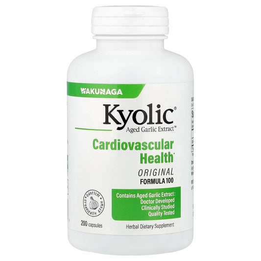 Kyolic, Aged Garlic Extract™, Cardiovascular Health, Formula 100, 200 Capsules (300 mg per Capsule)