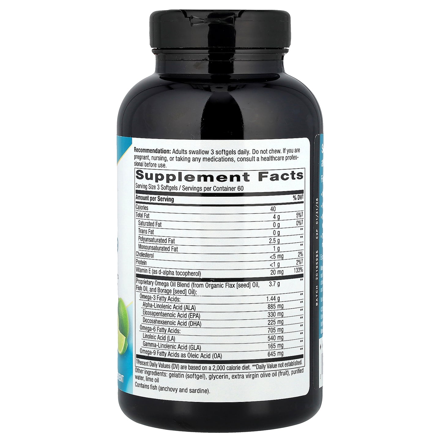 Nature's Way, Mega 3/6/9, Omega Blend, Lime , 180 Softgels