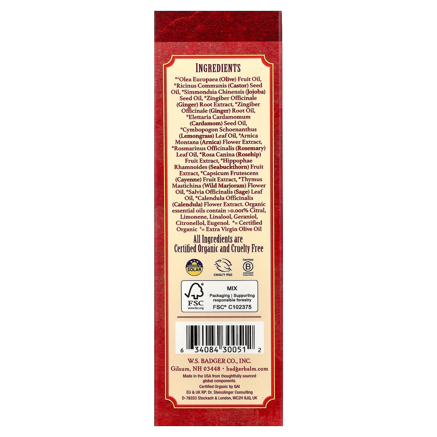 Badger, Deep Tissue Massage Oil, Ginger with Arnica & Cayenne, 4 fl oz (118 ml)