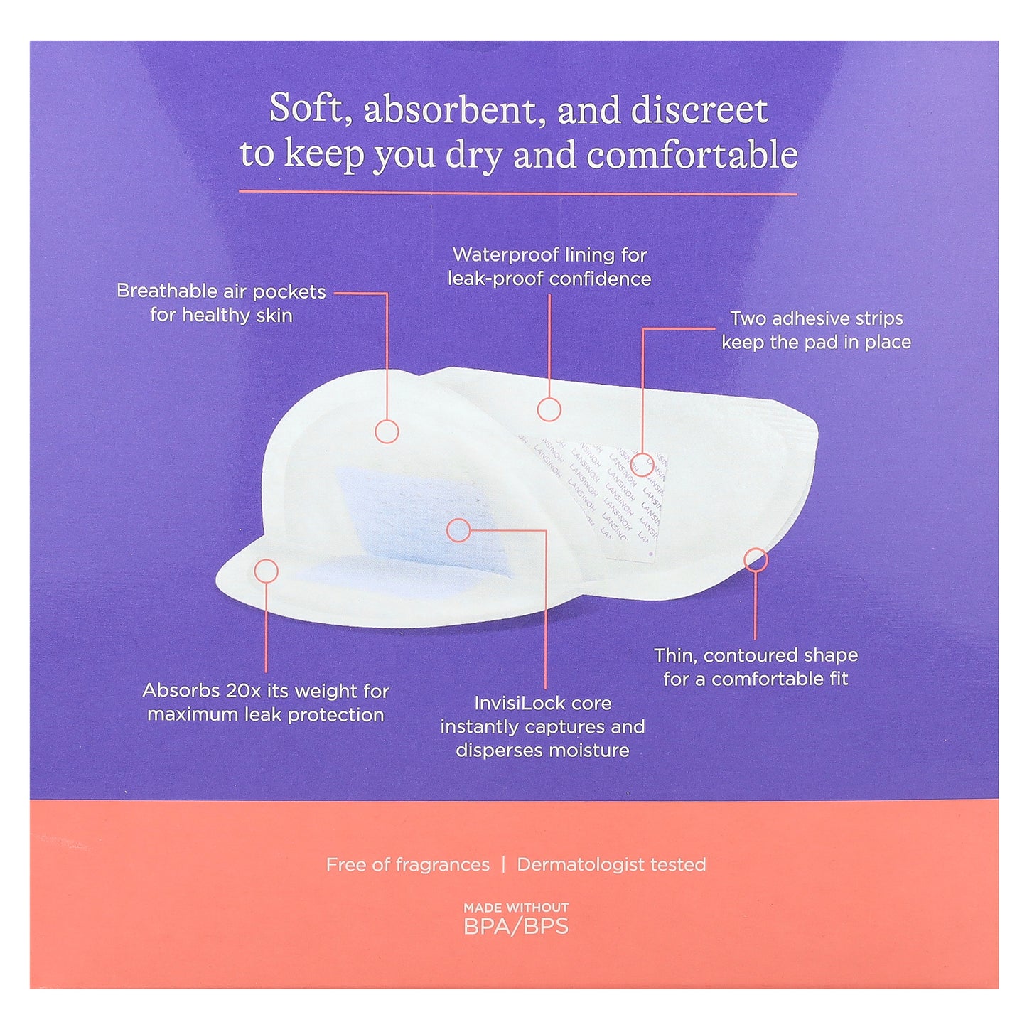 Lansinoh, Stay Dry Nursing Pads, 36 Individually Wrapped Pads