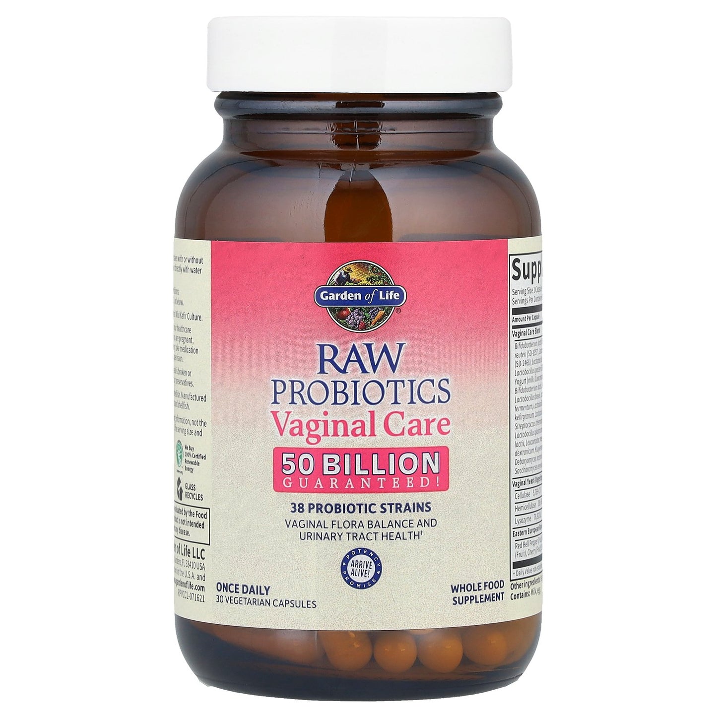 Garden of Life, RAW Probiotics, Vaginal Care, 30 Vegetarian Capsules