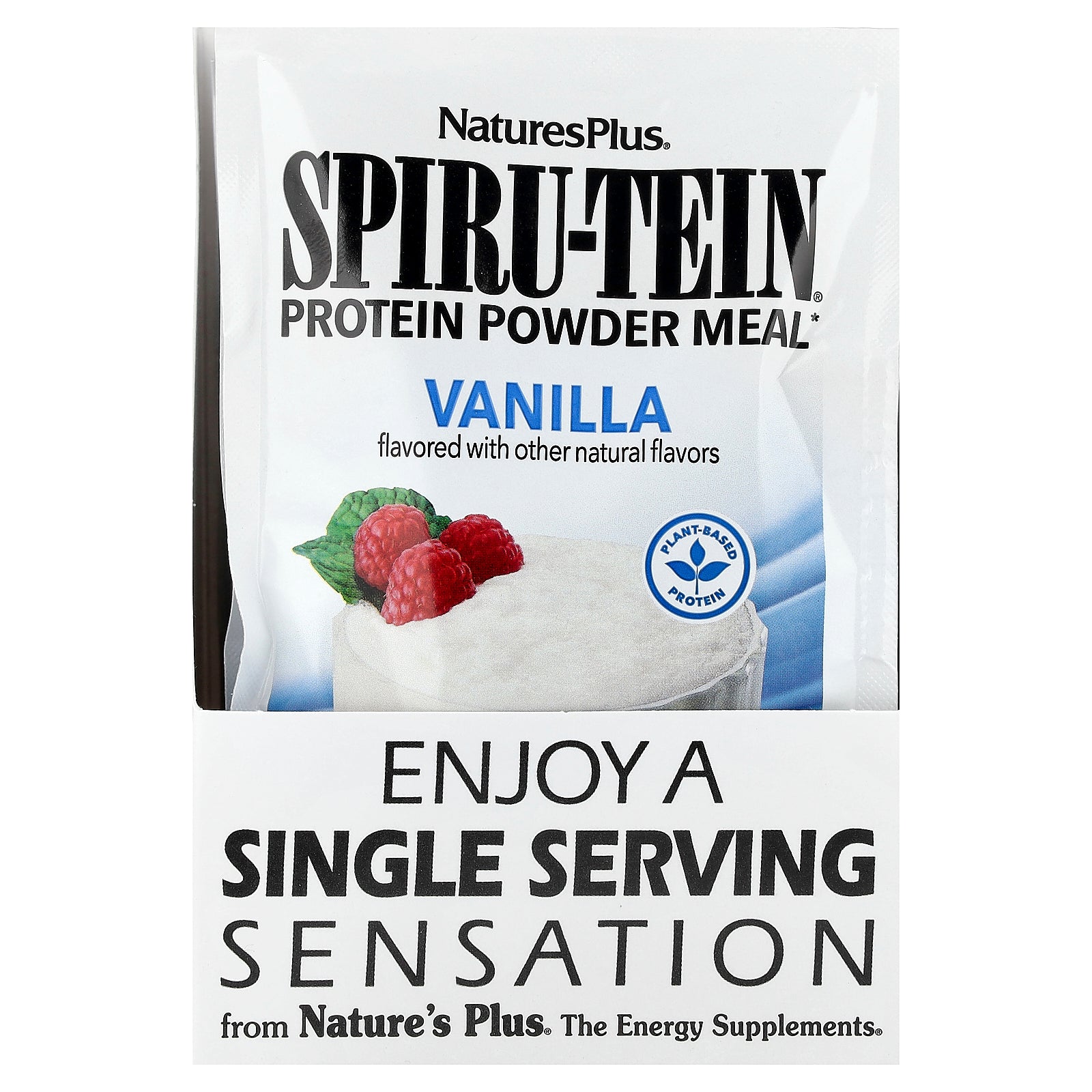 NaturesPlus, Spiru-Tein®, Protein Powder Meal, Vanilla, 8 Packets, 1.06 oz (30 g) Each