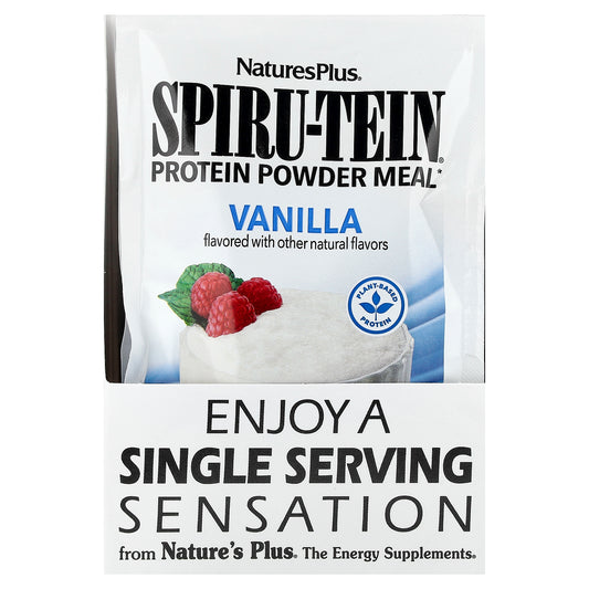 NaturesPlus, Spiru-Tein®, Protein Powder Meal, Vanilla, 8 Packets, 1.06 oz (30 g) Each