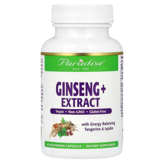 Paradise Herbs, Ginseng+ Extract, 60 Vegetarian Capsules