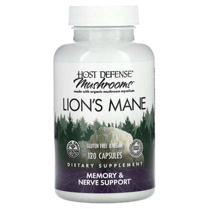 Host Defense, Mushrooms, Lion's Mane, 1 g, 120 Capsules