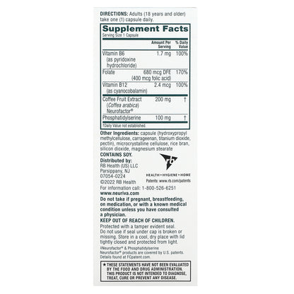 Schiff, Neuriva Brain Health, Plus Vitamins B6, B12 & Folic Acid, 30 Capsules