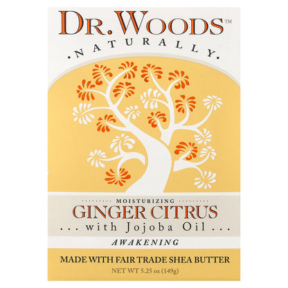 Dr. Woods, Moisturizing Bar Soap, Ginger Citrus, 5.25 oz (149 g)