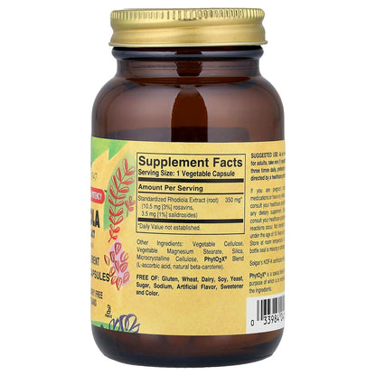 Solgar, Rhodiola Root Extract, 60 Vegetable Capsules (350 mg per Capsule)