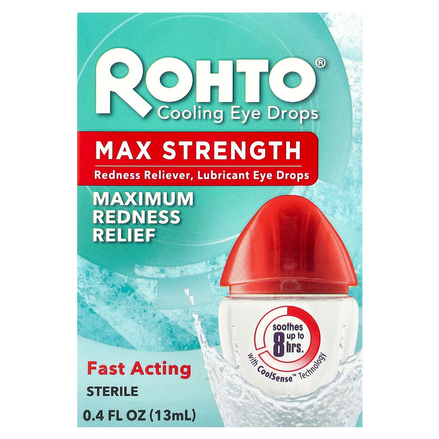 Rohto, Cooling Eye Drops, Max Strength, 0.4 fl oz (13 ml)