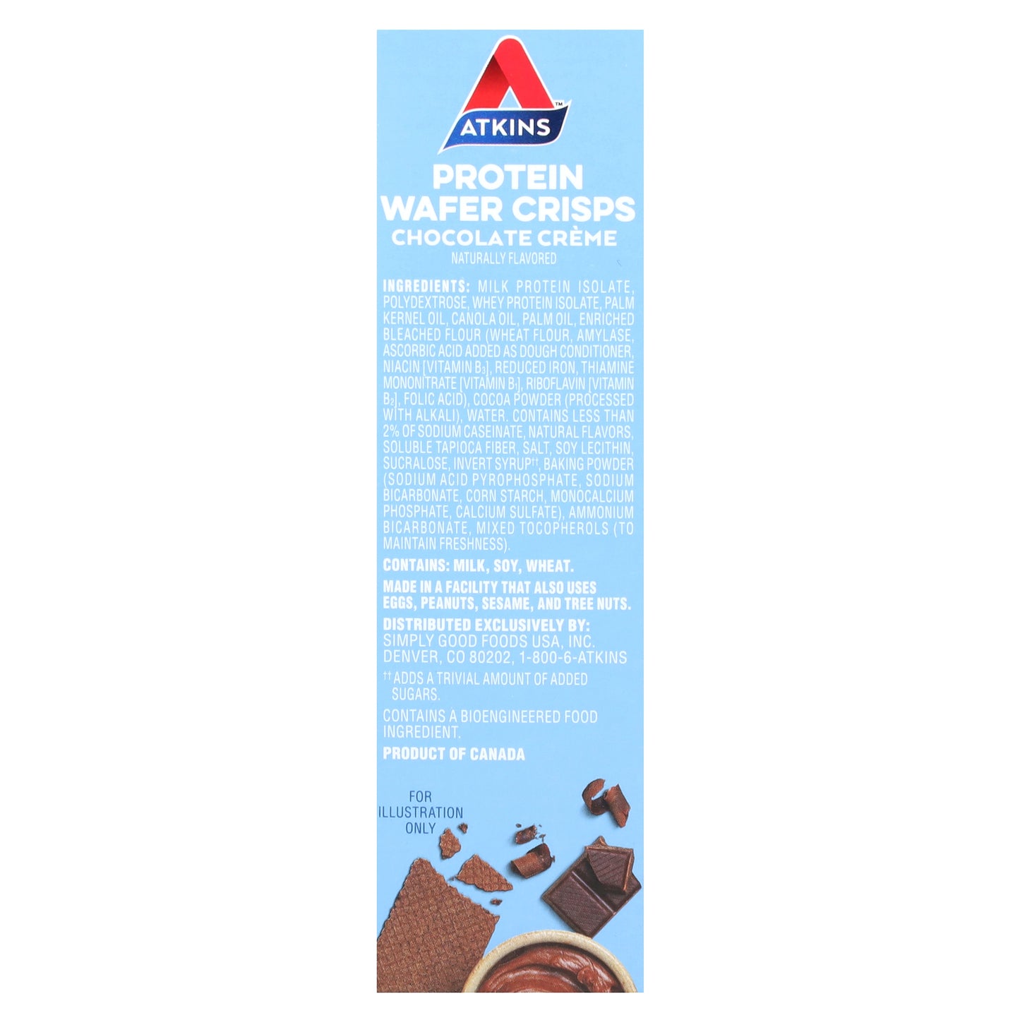 Atkins, Anytime Snacks, Protein Wafer Crisps, Chocolate Creme, 5 Bars, 1.27 oz (36 g) Each