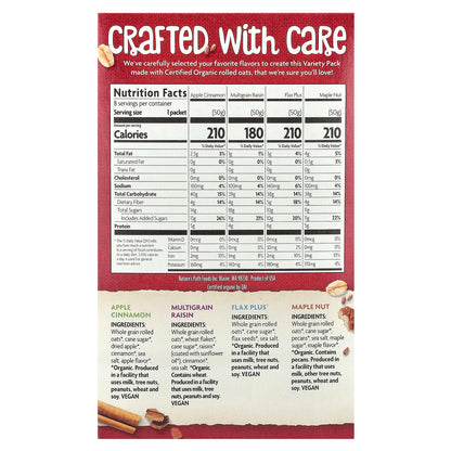 Nature's Path, Organic Instant Oatmeal, Variety Pack, 8 Packets, 14 oz (400 g)