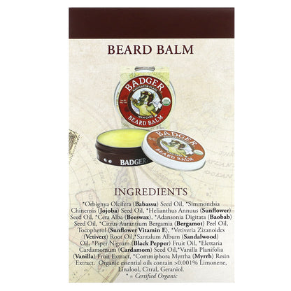 Badger, Beard Grooming Kit, Bergamot & Vanilla, 2 Piece Kit