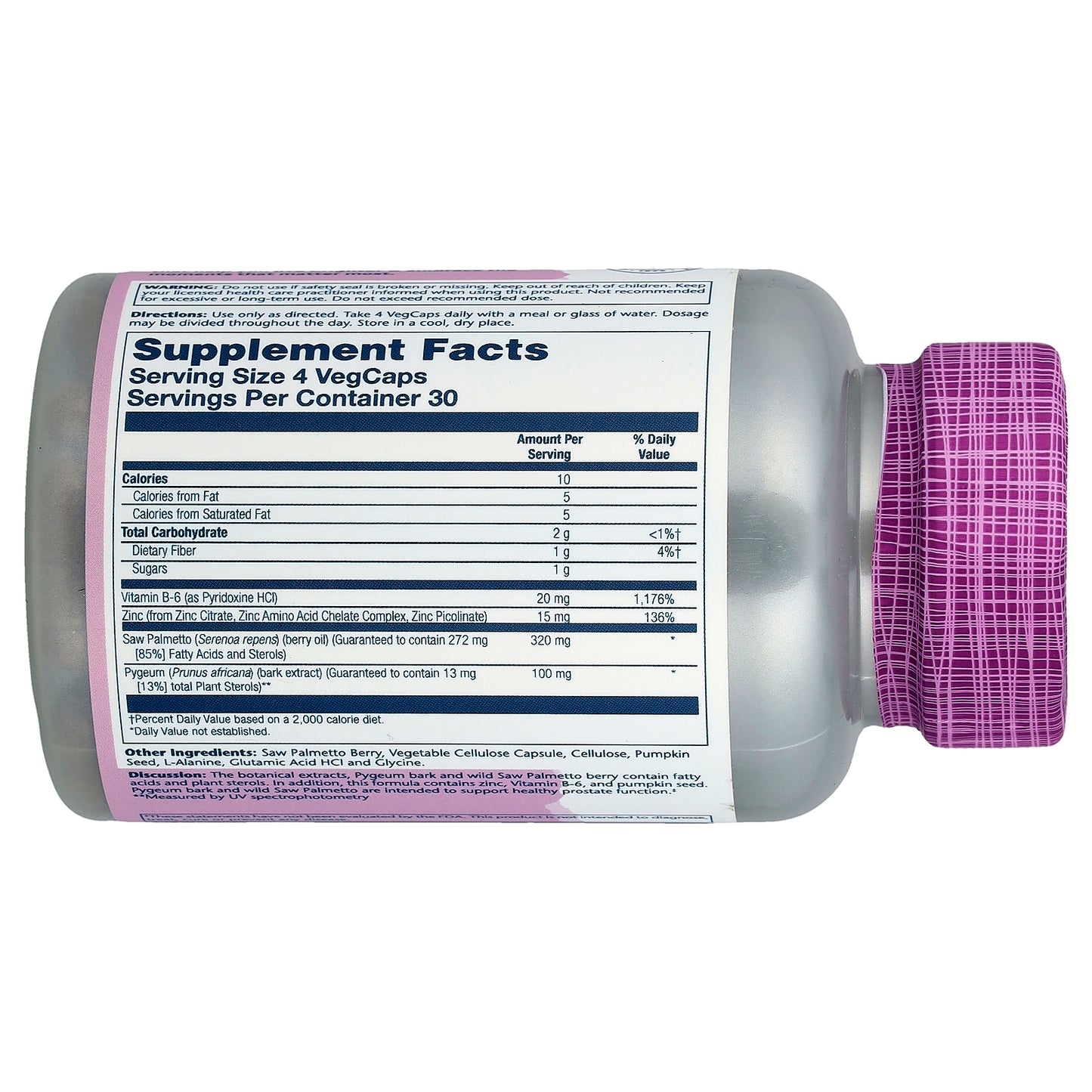 Solaray, Vital Extracts, Saw Palmetto & Pygeum with Zinc, 120 VegCaps