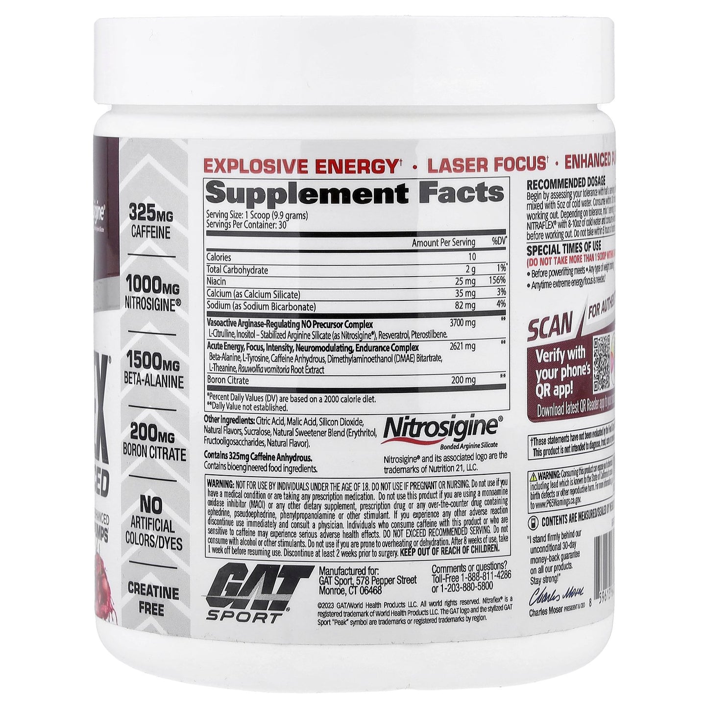 GAT, Sport, NITRAFLEX® Advanced, Pre-Workout, Black Cherry, 10.5 oz (297 g)