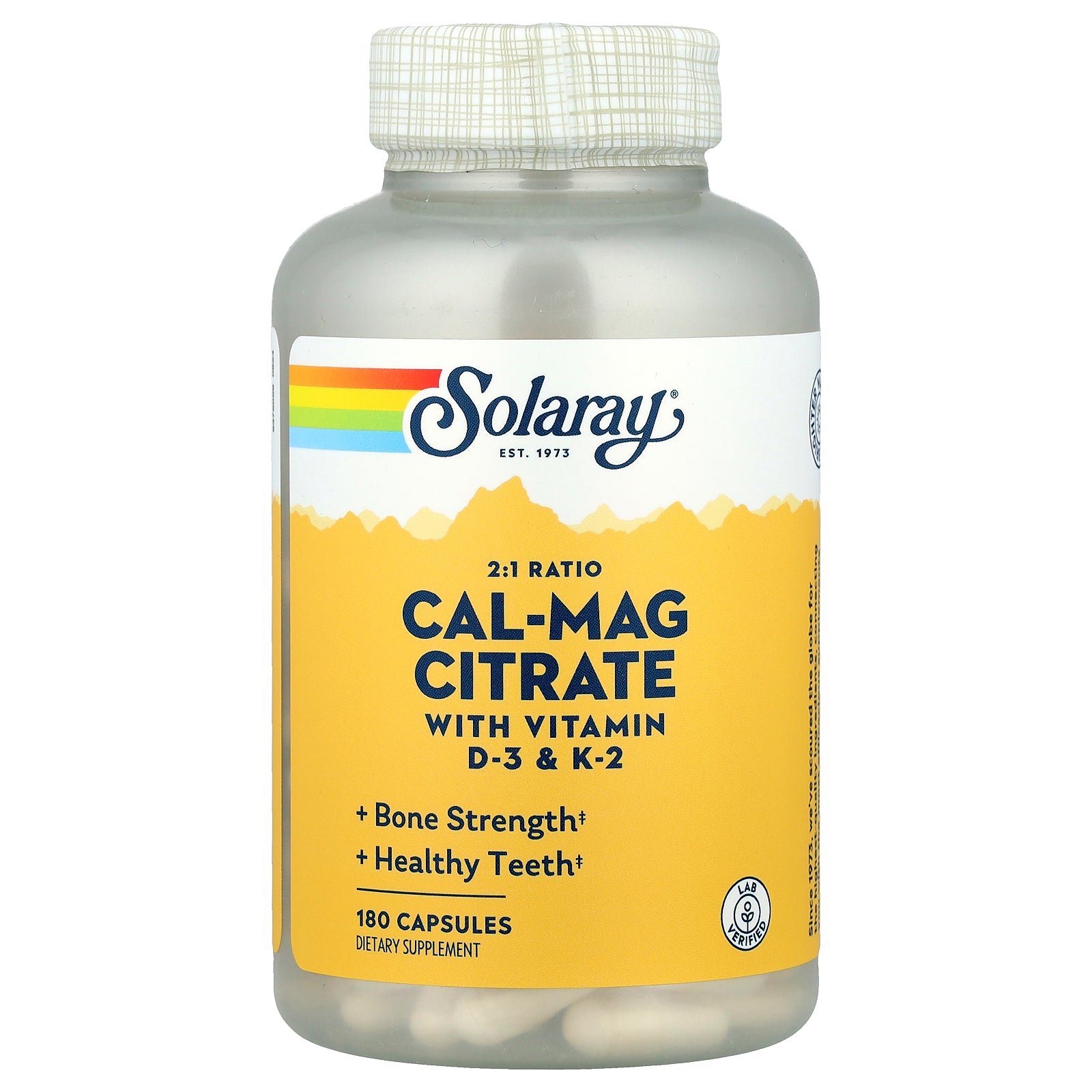 Solaray, Cal-Mag Citrate 2:1 Ratio, 180 Capsules