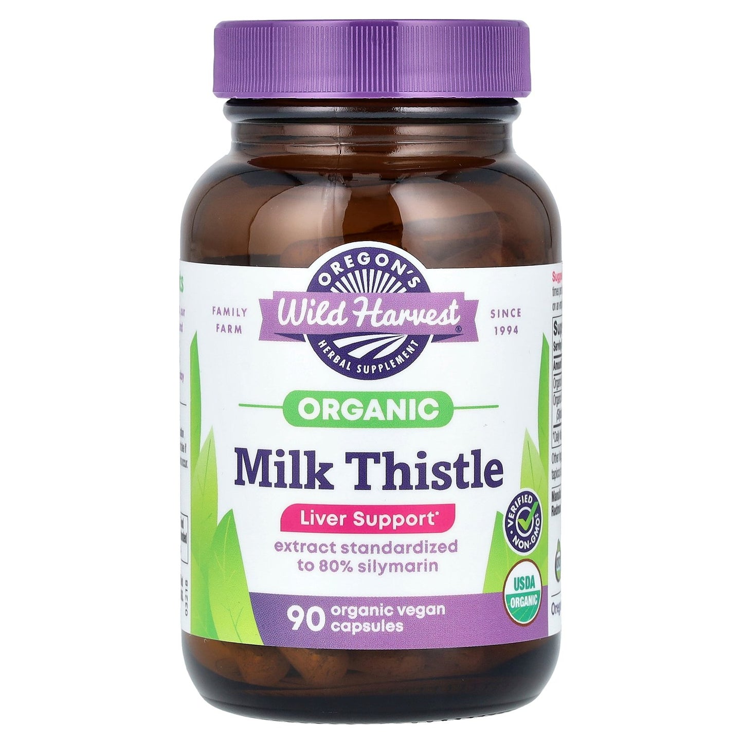 Oregon's Wild Harvest, Organic Milk Thistle, 90 Organic Vegan Capsules