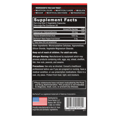 Force Factor, Fundamentals, Tribulus Terrestris, 60 Capsules