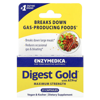 Enzymedica, Digest Gold® with ATPro®, Maximum Strength , 21 Capsules