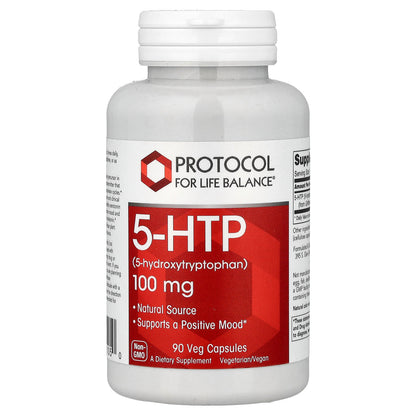 Protocol for Life Balance, 5-HTP, 100 mg, 90 Veg Capsules