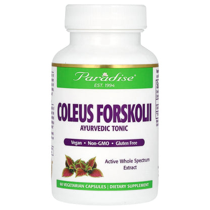 Paradise Herbs, Coleus Forskolii, 60 Vegetarian Capsules