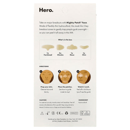 Hero Cosmetics, Mighty Patch®, Face, Oily, Combination Skin, 5 Hydrocolloid Patches