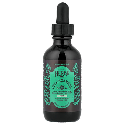 Herbs Etc., ChlorOxygen®, Alcohol Free, Mint, 2 fl oz (59 ml)