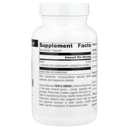 Source Naturals, Triple Boron, 3 mg, 200 Capsules
