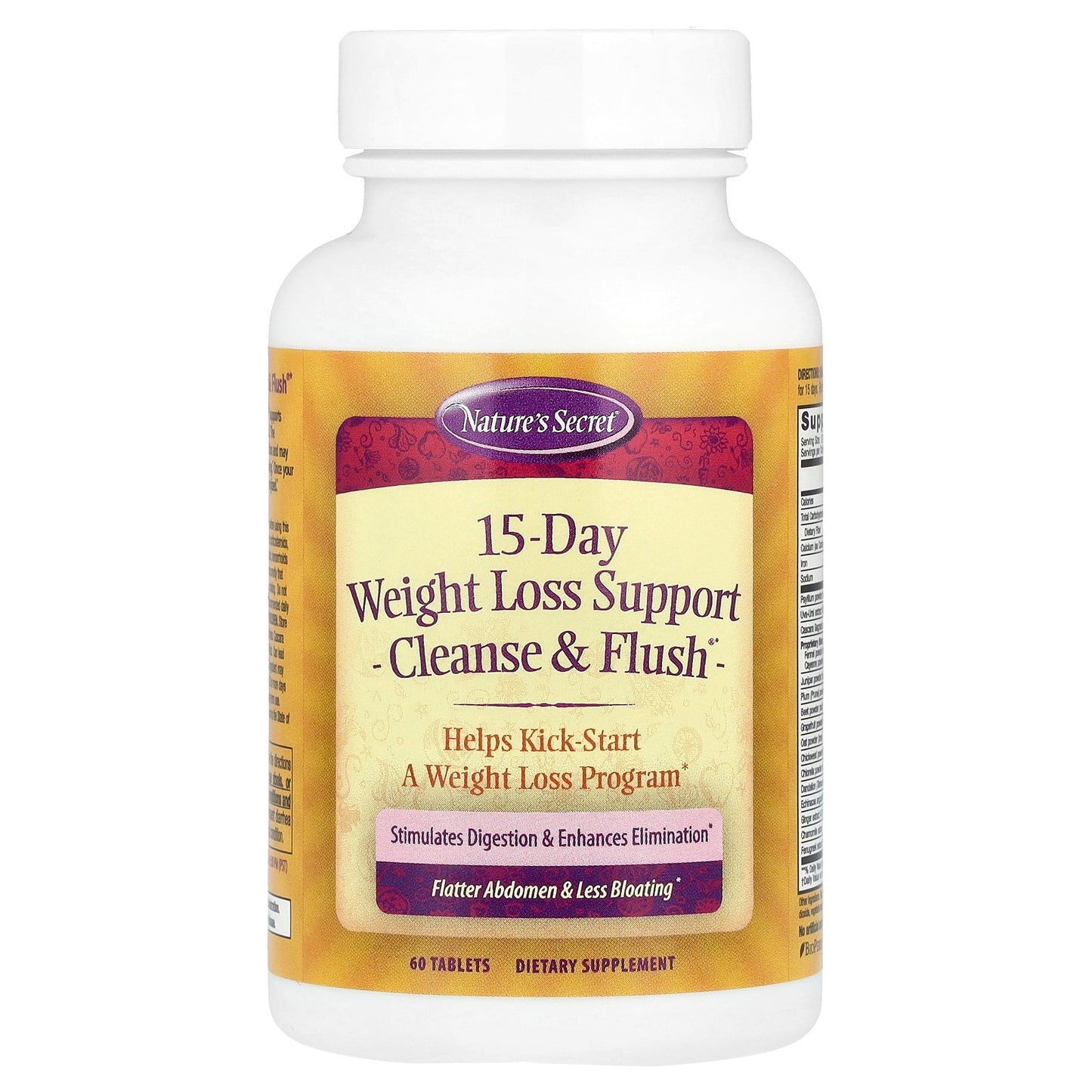 Nature's Secret, 15-Day Weight Loss Support, Cleanse & Flush®, 60 Tablets
