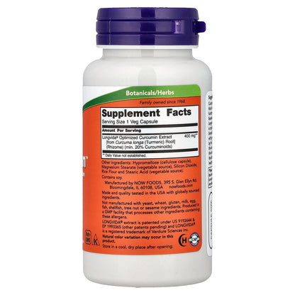 NOW Foods, CurcuBrain™, 400 mg, 50 Veg Capsules